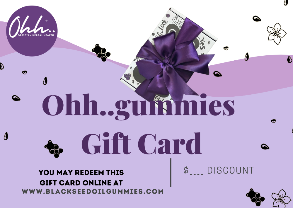 Organic black seed oil elderberry gummies gift card